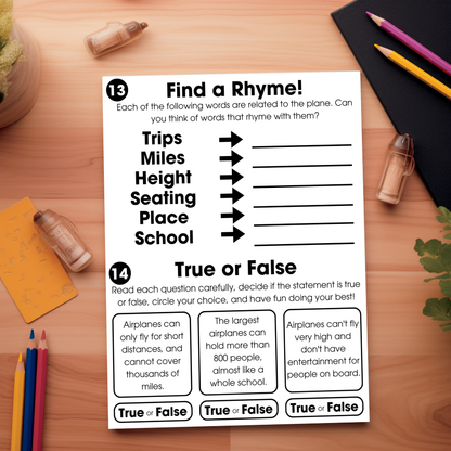 Vehicles on the Go: Printable Educational Activity Book