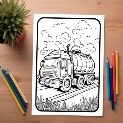 All Types of Trucks: Printable Educational Activity Book