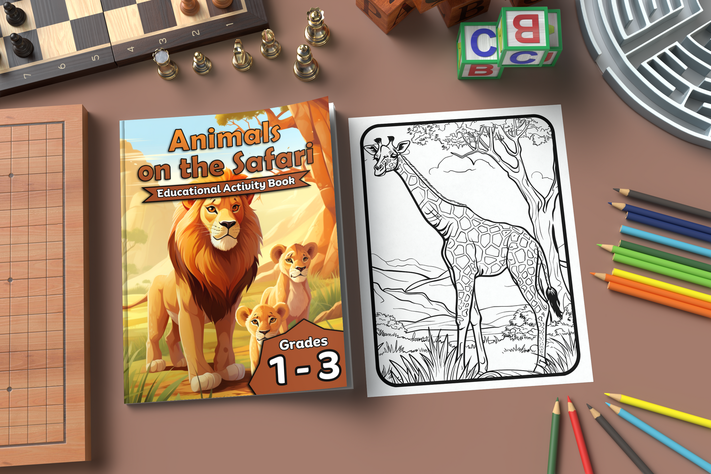 Animals on the Safari: Educational Activity Book