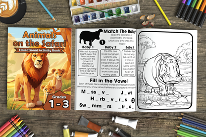 Animals on the Safari: Educational Activity Book