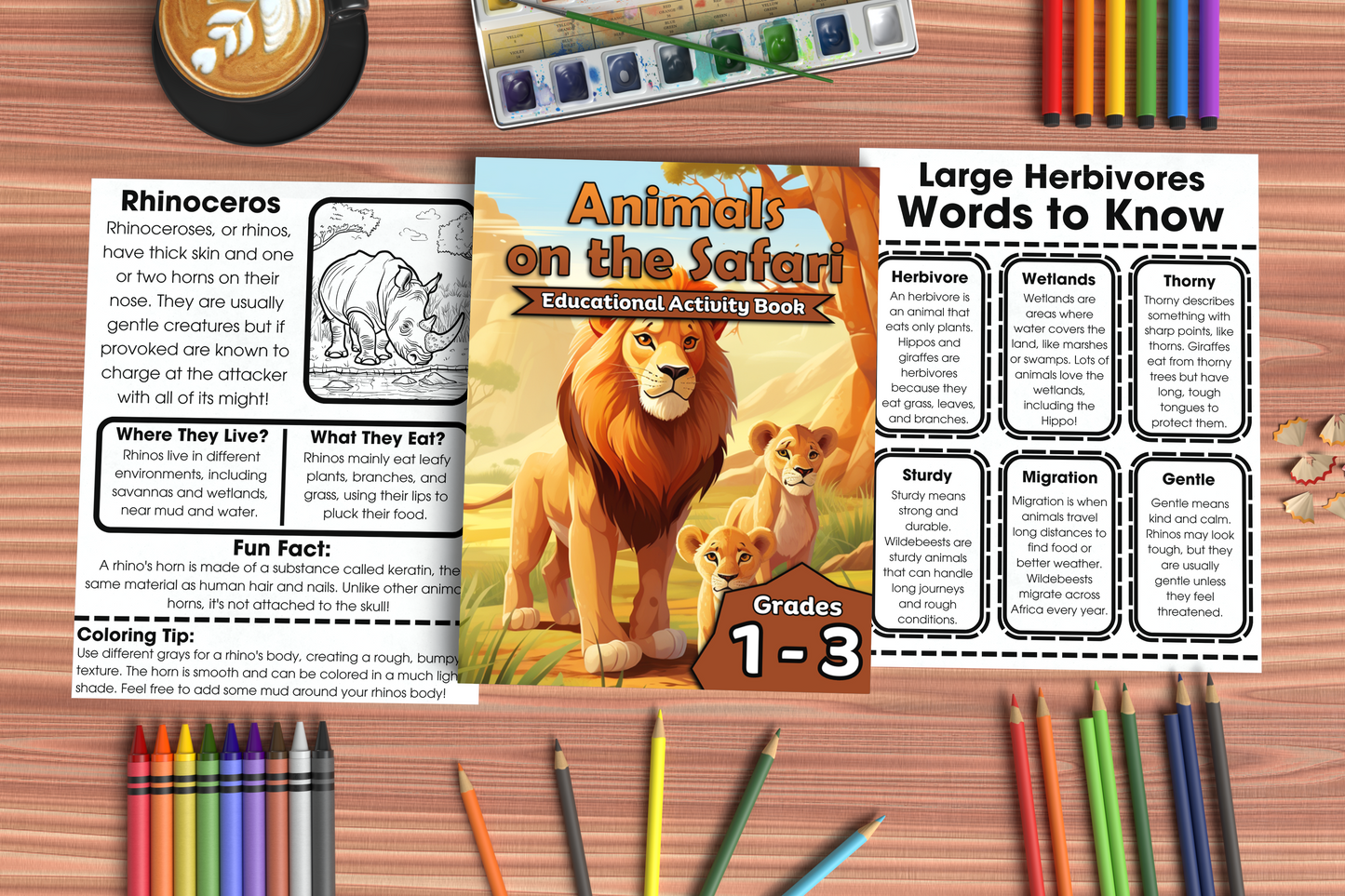 Animals on the Safari: Educational Activity Book