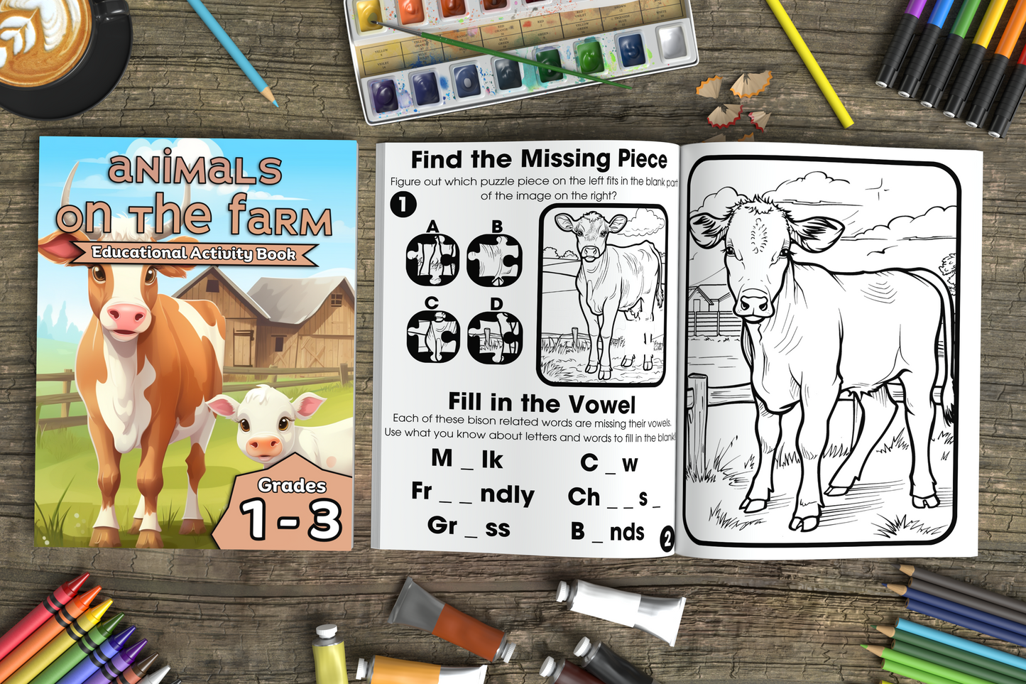 Animals on the Farm: Educational Activity Book