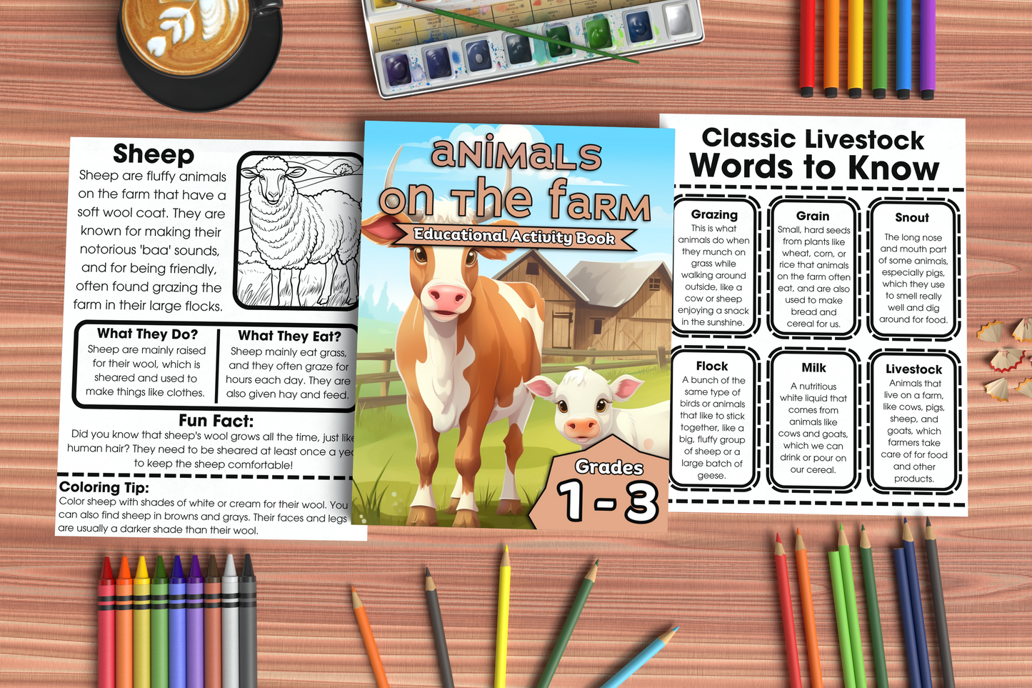 Animals on the Farm: Educational Activity Book