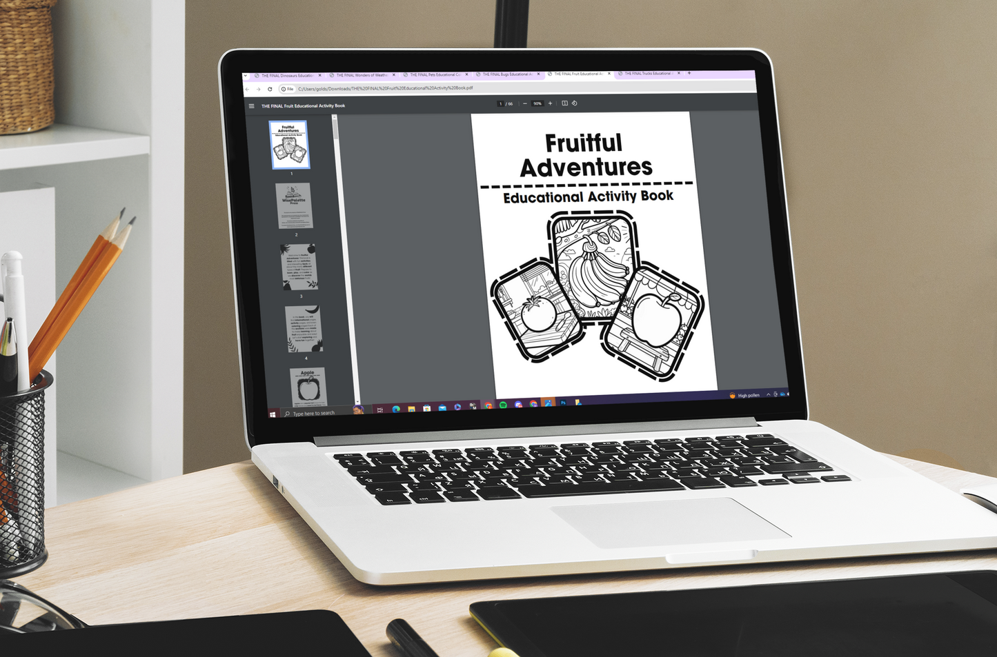 Fruitful Adventures: Printable Educational Activity Book