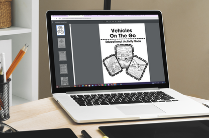 Vehicles on the Go: Printable Educational Activity Book