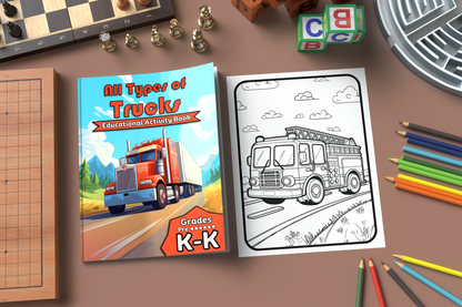 All Types of Trucks: Educational Activity Book