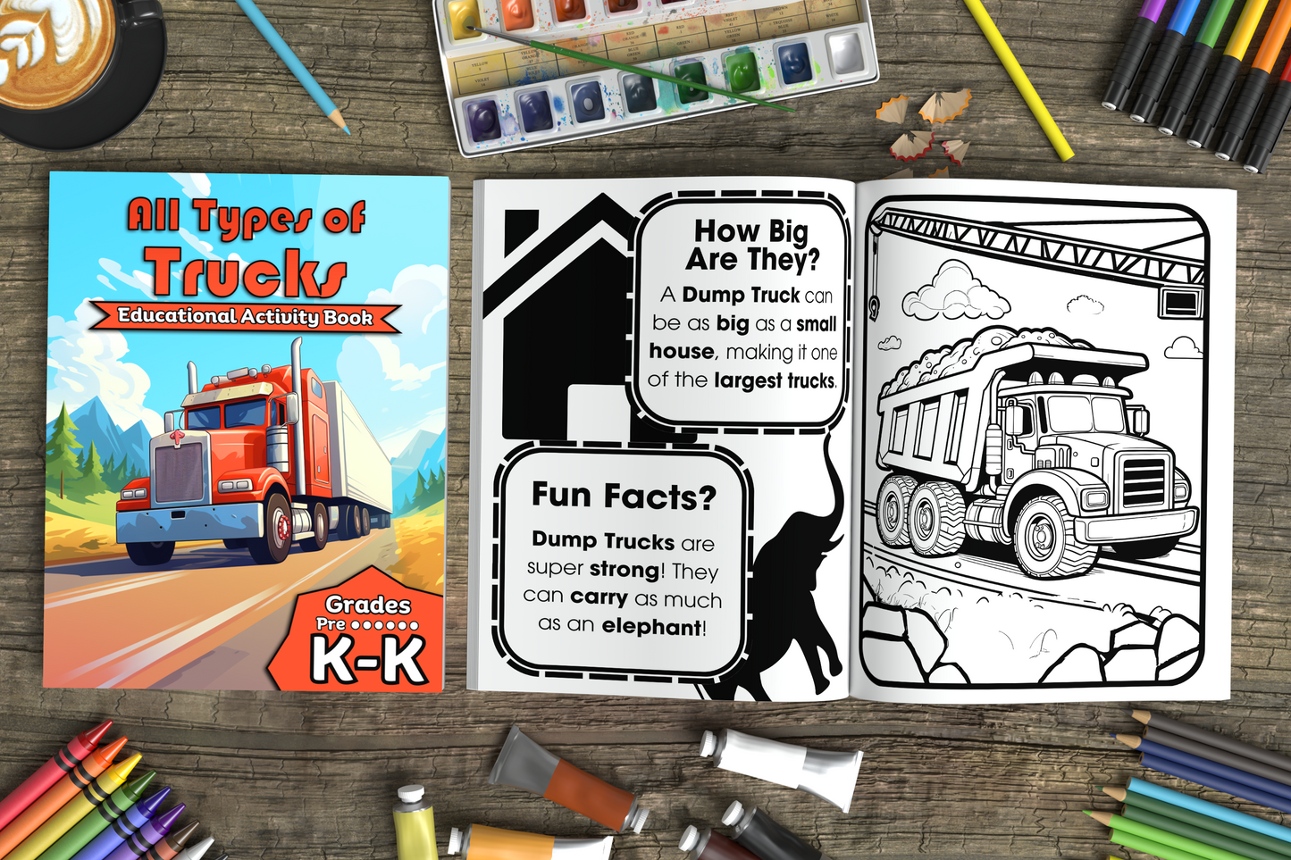 All Types of Trucks: Educational Activity Book