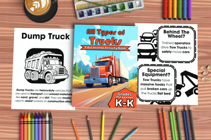 All Types of Trucks: Educational Activity Book